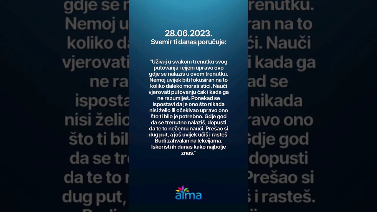 Poruka Svemira 28.06.2023. 💙