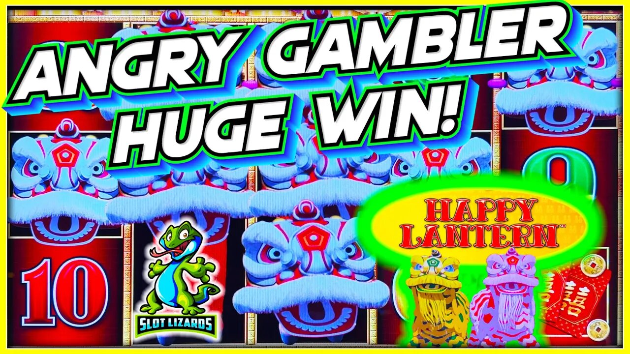 ANGRY GAMBLER FORCES SLOT TO PAY! Lightning Link Happy Lantern Slot HUGE WIN!