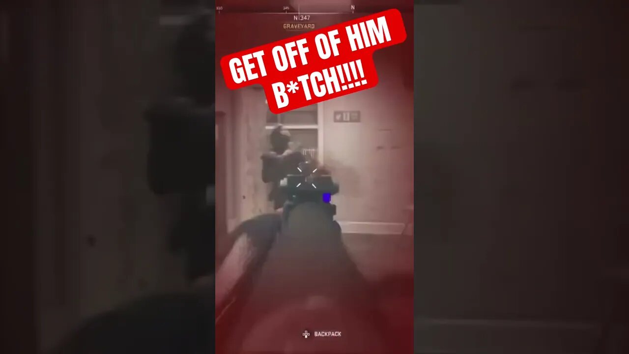 GET OFF OF HIM B*TCH!!! #callofduty #warzone #callofdutymodernwarfare2 #youtube #shorts
