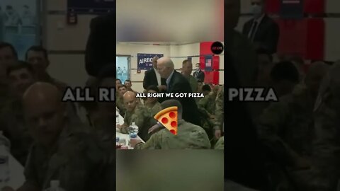 Biden eats pizza 🍕 with soldiers