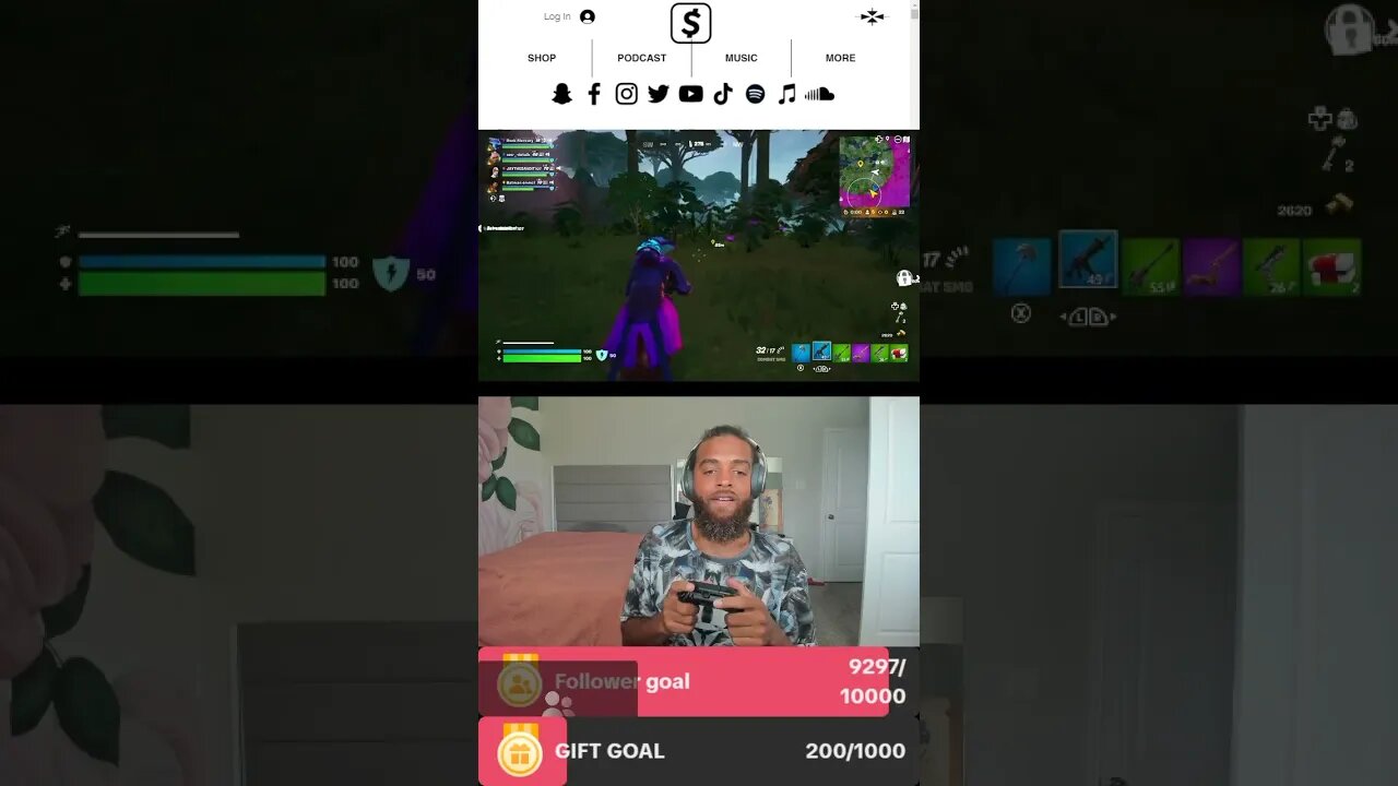 Fortnite gameplay with a Rock Mercury and his Rockers and Mercurians live on TikTok stream