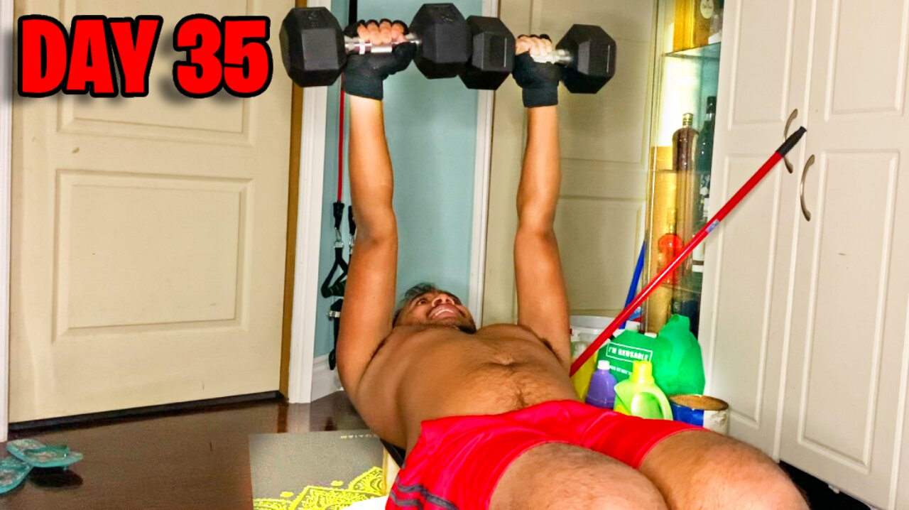 HardGainer Winter Bulk Day 35 - Chest, Shoulders & Triceps (Home Workout)