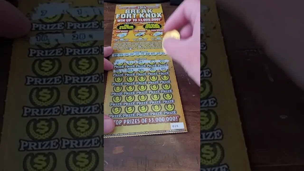 $30 Lottery Ticket Win! Kentucky Scratch Off Break Fort Knox