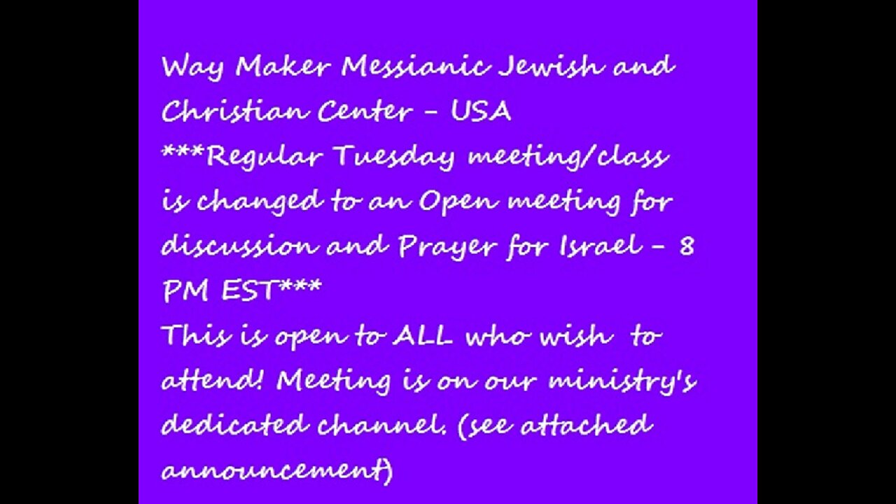 Open prayer meeting Tuesday 4.16.24 @ 8 PM EST