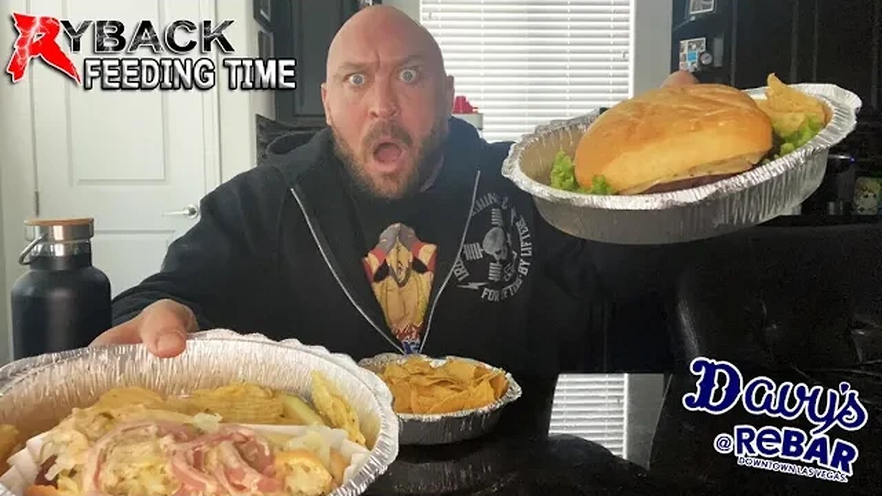 Ryback Feeding Time: Davy’s Black Bean Burger & Hot Dog with Chips & Salsa Mukbang Review