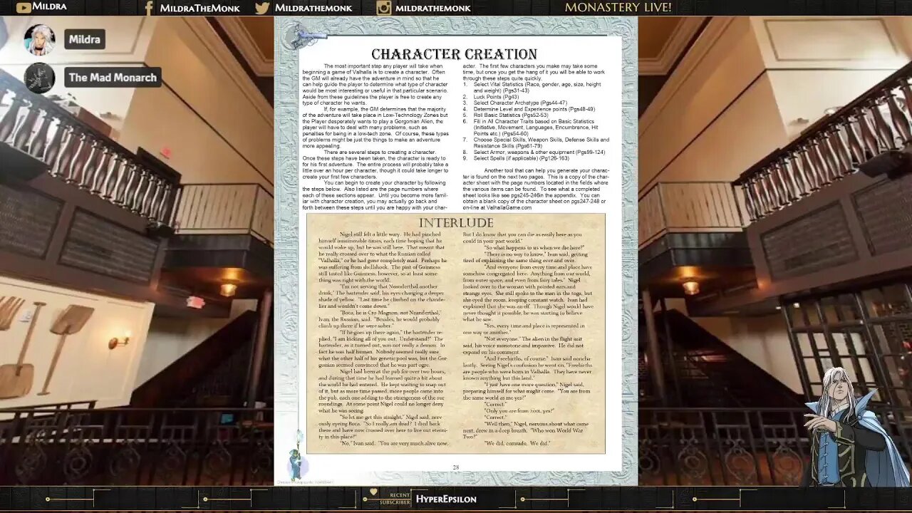 The Valley of the Judged: Valhalla Adventure Game #2 (Character Creation)
