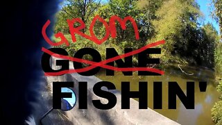 Grom fishing! Creek fishing on Honda Grom Motorcycle, Ride near Middle Creek, Shaeferstown, Cornwall