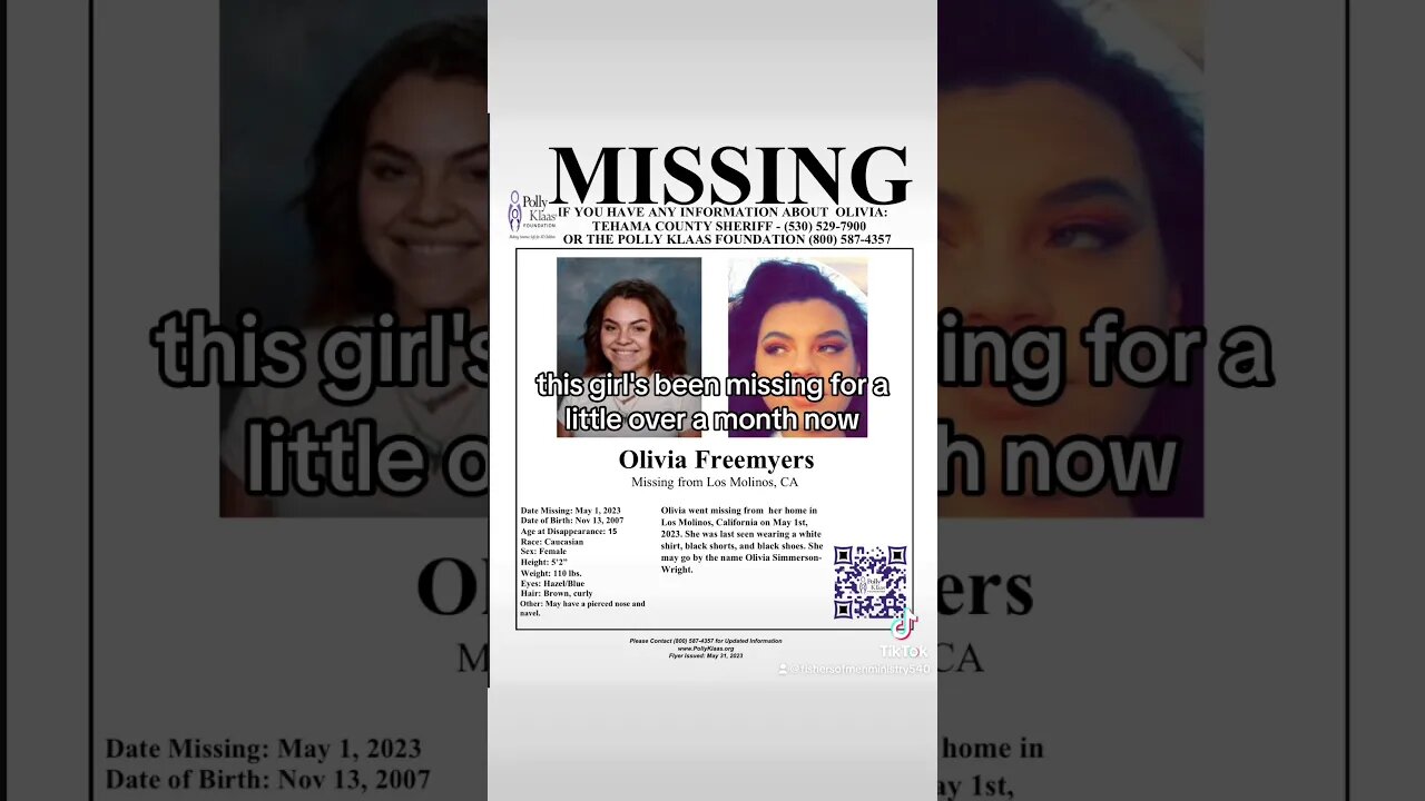 What Happened To Olivia Freemyers? #missing #curlyjkproductions #FishersOfMenMinistry540