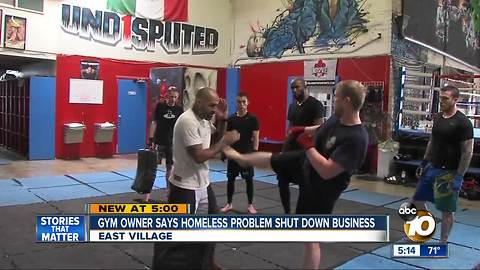 Gym owner says homeless crisis shut down his business