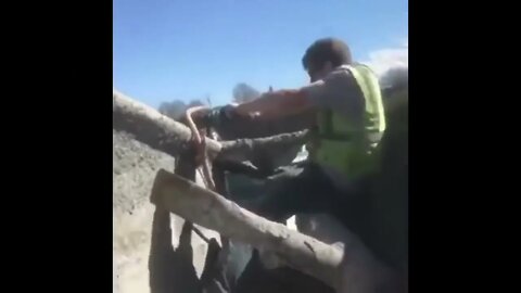 Jackhammer mows down bikers #shorts