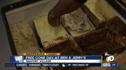 Free cone day at Ben and Jerry's