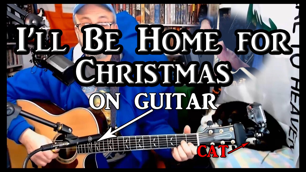 I'll Be Home for Christmas on Guitar (with my cat)