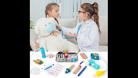 Sundaymot Doctor Kit for Kids, 34 Pcs Pretend Playset for Toddlers, Doctor kit for Toddlers 3-5