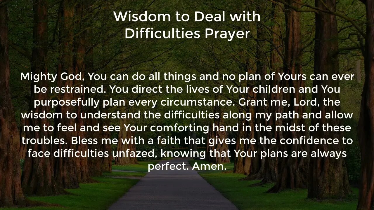 Wisdom to Deal with Difficulties Prayer (Prayer for Wisdom and Direction)