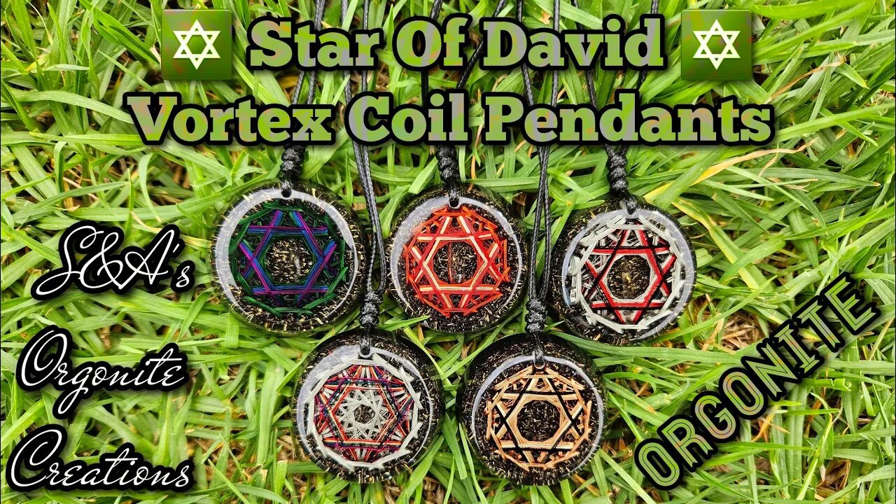 NEW* Orgonite Pendant Available- ✡️ Star of David ✡️ Vortex Coils- S&A's Orgonite Creations 🔴🟠🟡🟢🔵🟣⚪️
