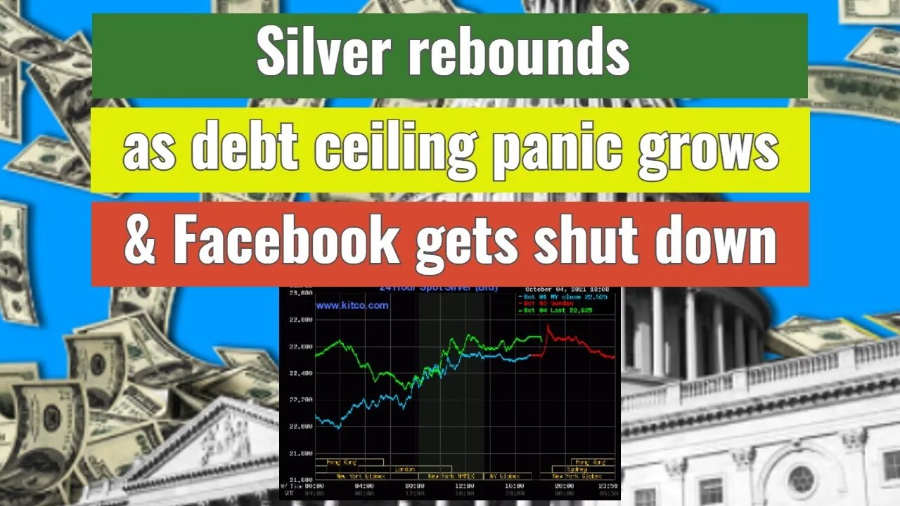 Silver rebounds as debt ceiling panic grows, & Facebook gets shut down