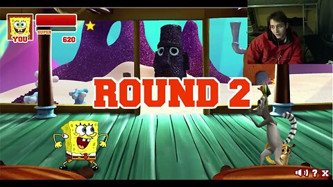 Julien The Ring-Tailed Lemur VS SpongeBob SquarePants In A Nickelodeon Super Brawl 2 Battle