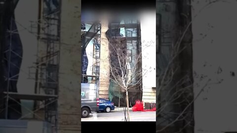 High Winds Cause Scaffold Collapse in Charleston SC, Amazon Truck Damaged