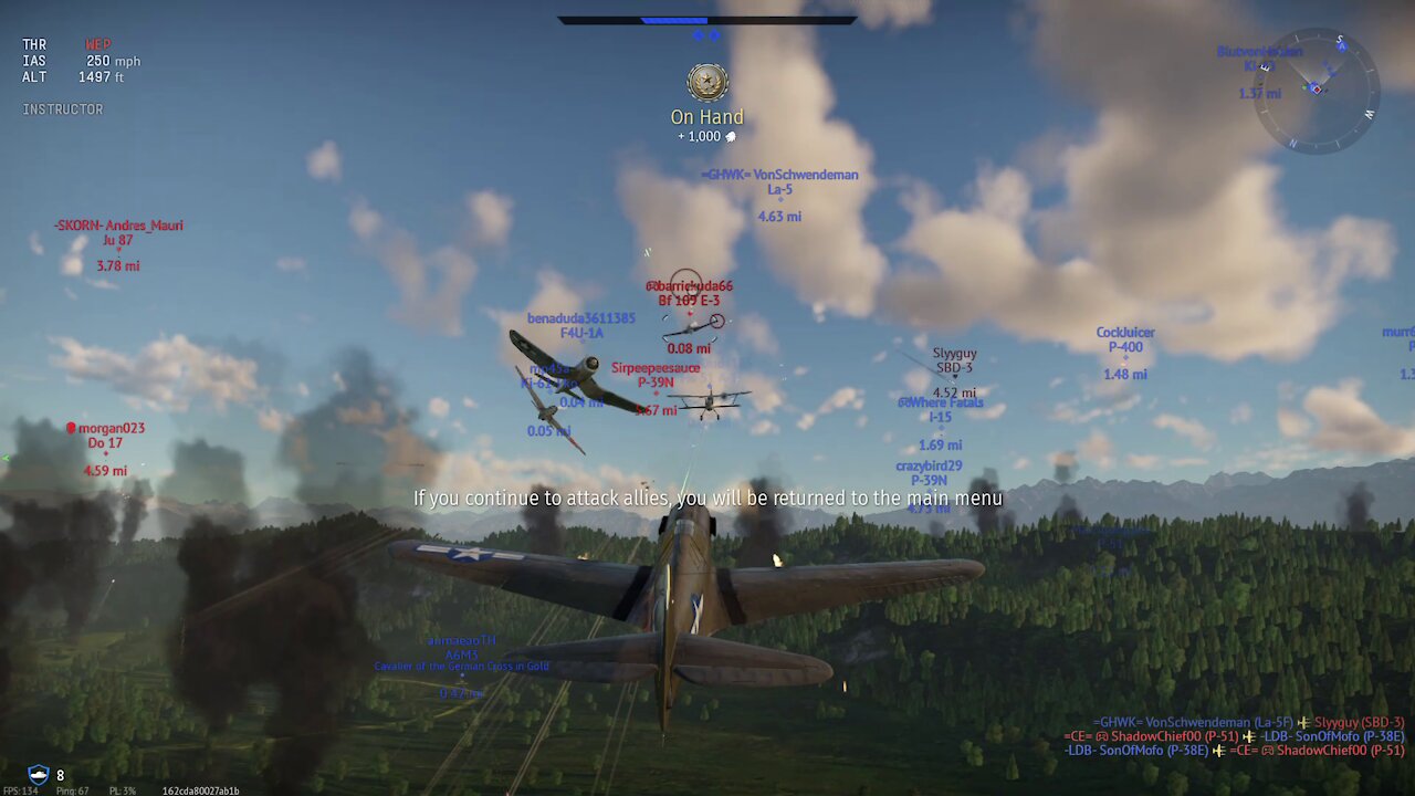 War Thunder - 1st place Win, BR 3.3 Airfield Domination