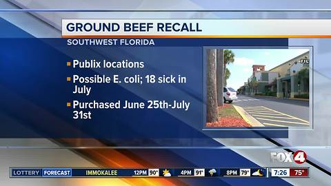 RECALL ALERT: Publix recalls ground chuck products after 18 people get sick