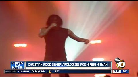 Christian rock singer apologizes for hiring hitman