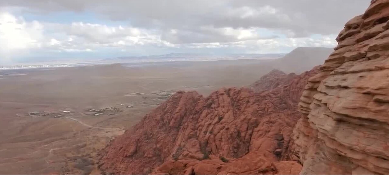 Snowflakes seen at Red Rock Canyon