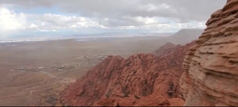 Snowflakes seen at Red Rock Canyon