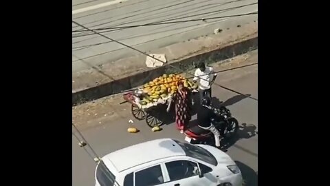 Bhopal Woman Throws Vendor’s Fruits On Road After Cart Brushes With Her Car