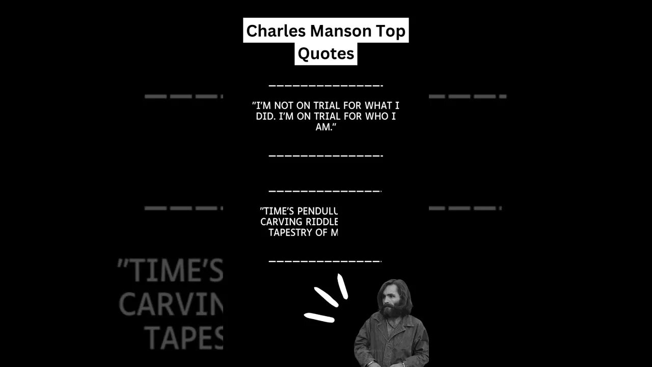 Charles Manson Quotes! #quotes #crime #truecrime #criminal #charlesmanson #shorts #horrorshorts