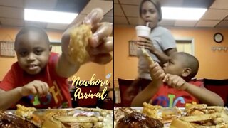 Lil James Tucker Teases Mom With Food From His Favorite Restaurant! 🤣