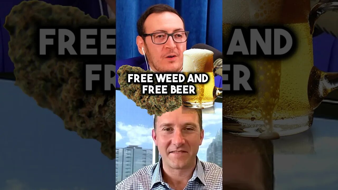 The founder of FreeWater explaining how he plans to distribute free weed and beer