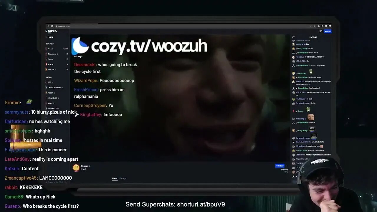 nick fuentes watches woozuh stream