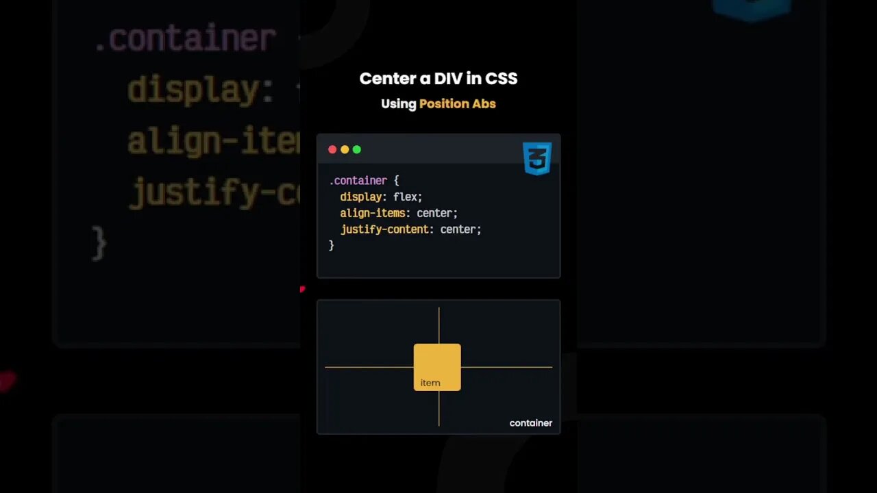 Center a DIV in CSS Using Display Flex #javascript #programming #coding