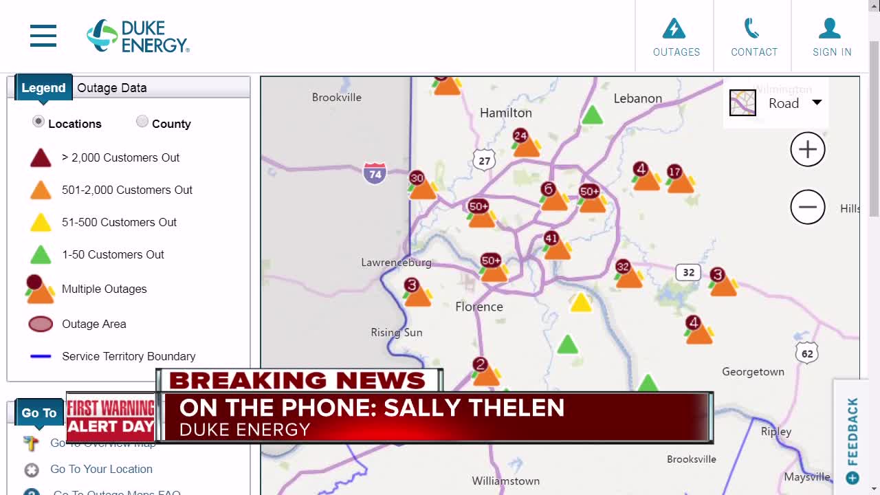 Duke Energy updates on power outages