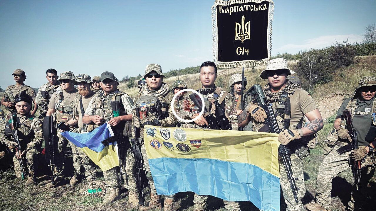"People-In-Fatigues" helping "English-Speaking-Tourists" in Ukraine