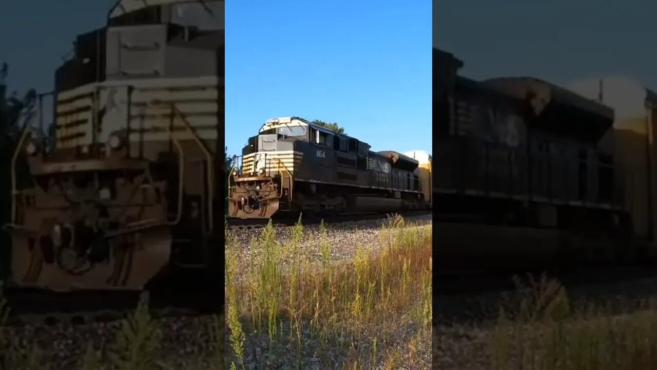 A Norfolk Southern Auto Rack , Good Train Horn Fostoria Ohio #train #trainhorn #asmr #railway