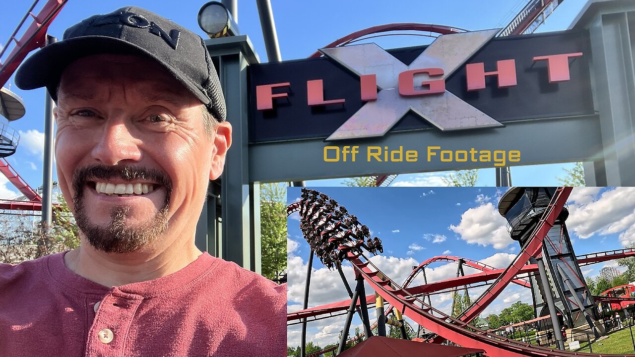 Off Ride Footage of X-FLIGHT at SIX FLAGS GREAT AMERICA, Gurnee, Illinois, USA