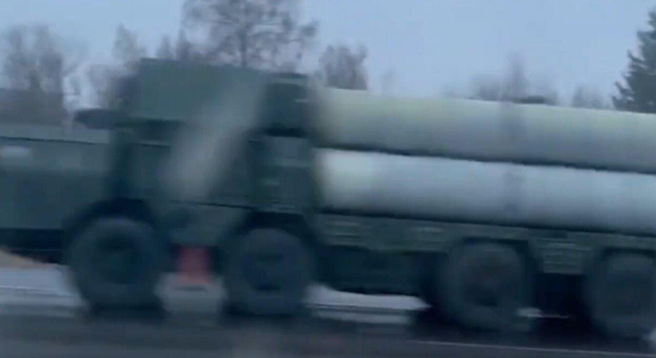 Convoy of military equipment of the Belarusian armed forces from Minsk to Slutsk