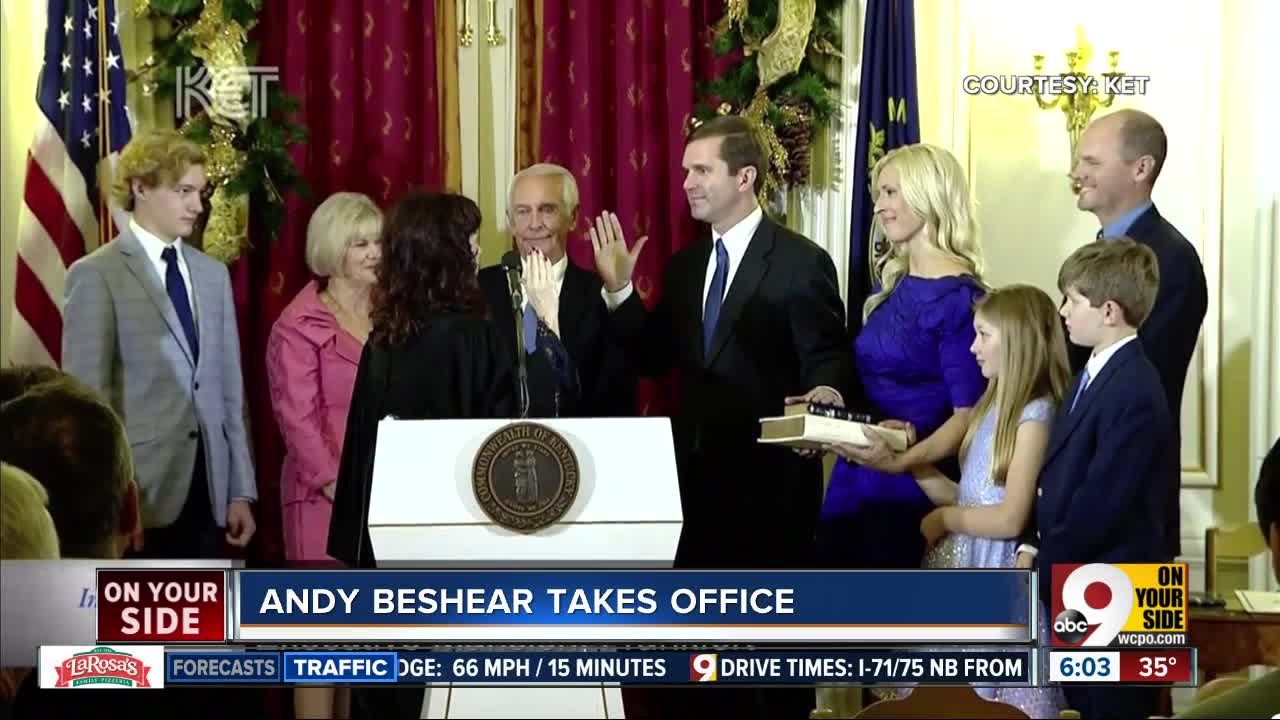 Democrat Andy Beshear sworn in as Kentucky governor