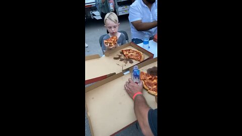 Little Kid Wins Pizza Eating Contest