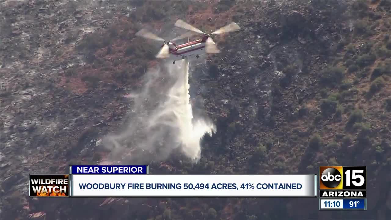 Woodbury Fire now 41 percent contained