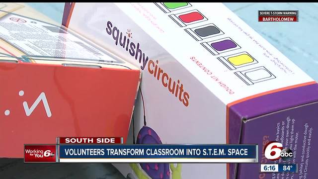 Volunteers transform classroom into STEM space