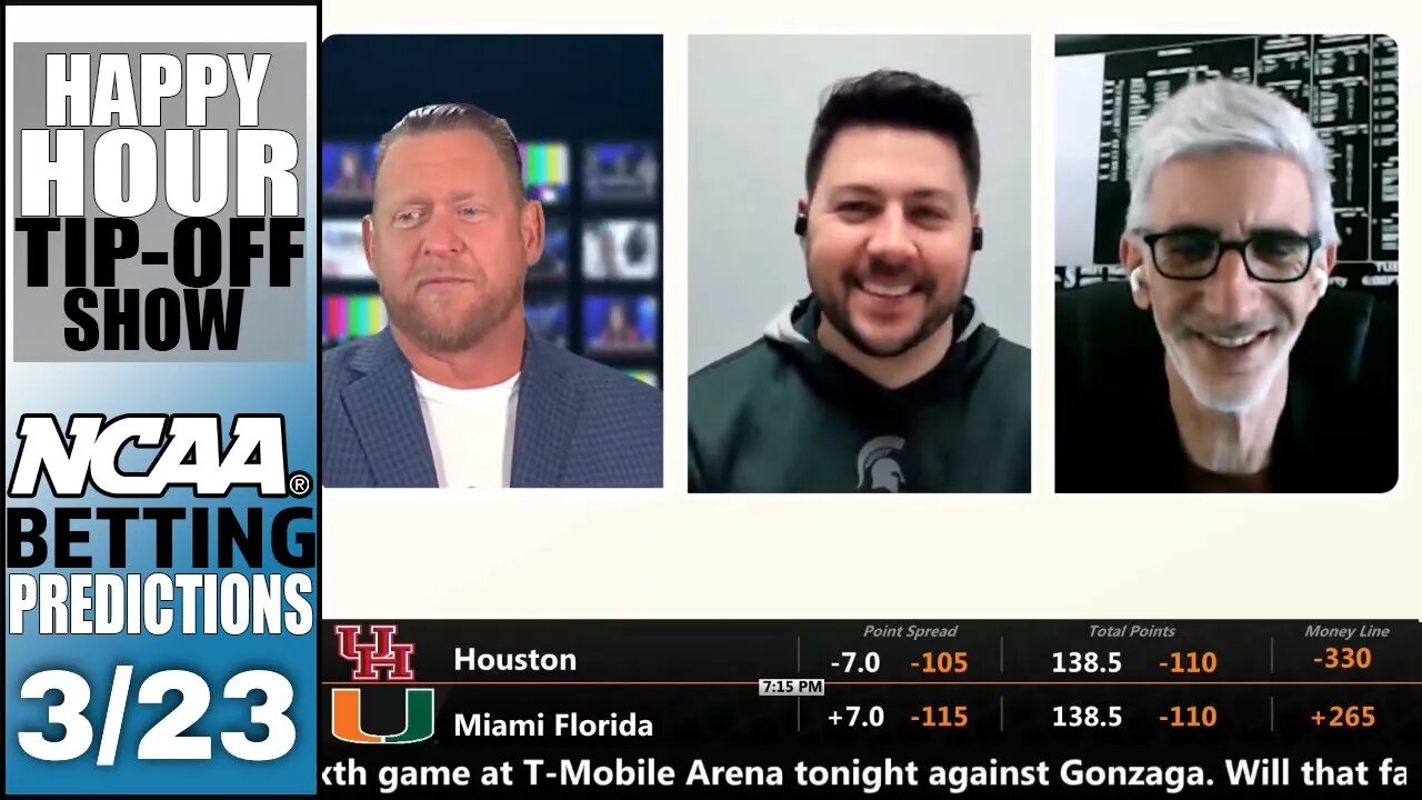 Sweet 16 Predictions, Picks & Odds | NCAA Tournament Betting | Happy Hour Tip-Off Show | Mar 23