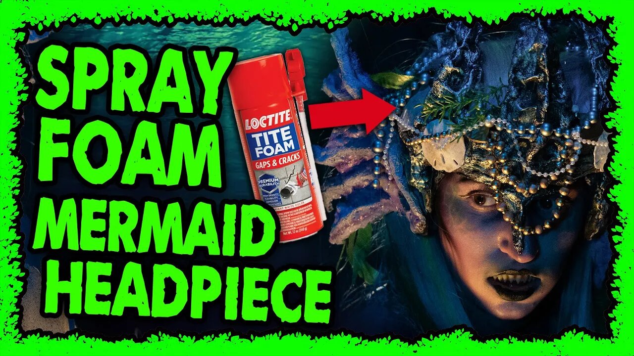 Spray Foam Mermaid Head Piece costume cosplay evil mermaid scary Halloween costume DIY