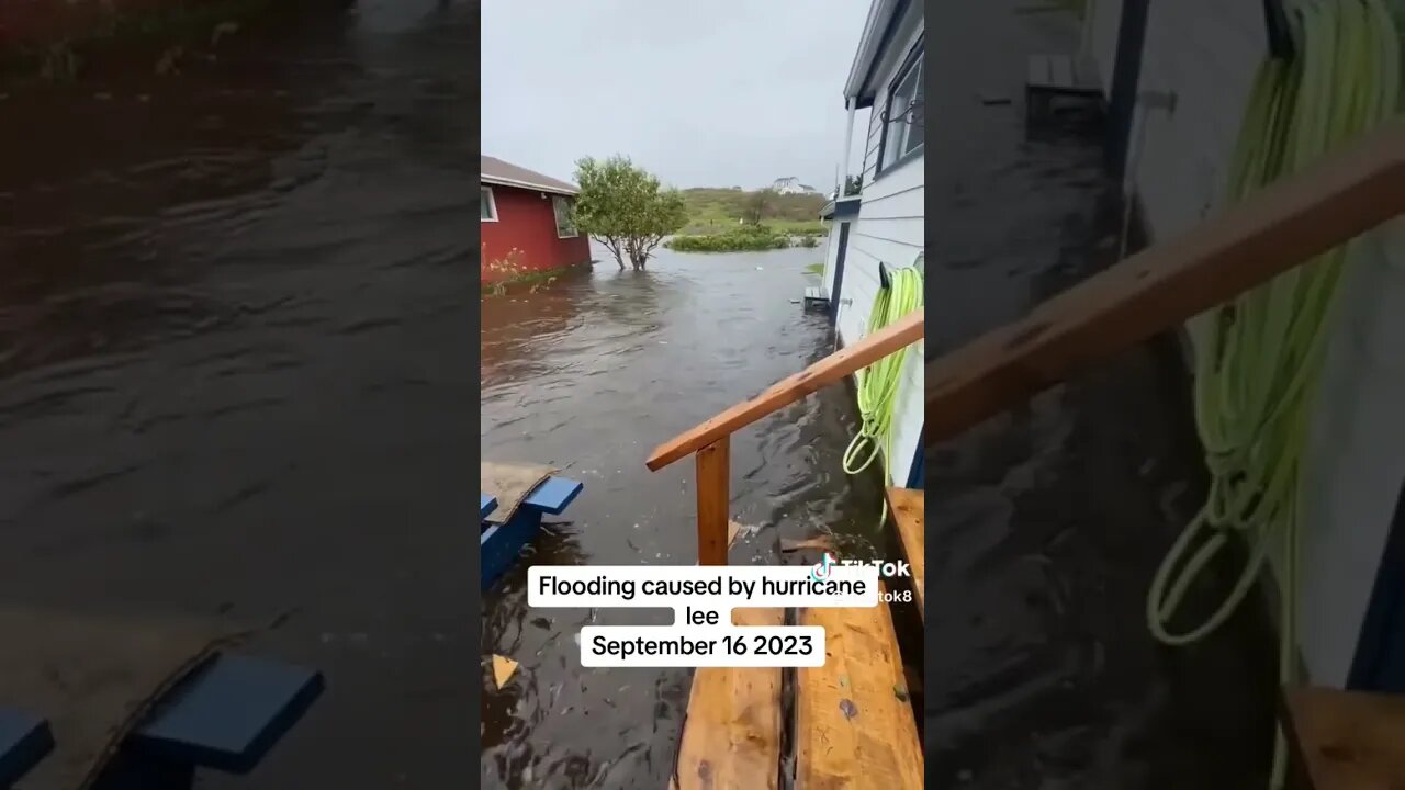 flooding caused by hurricane Lee 🌀⚡🌩️🌪️ #tropicalcyclone #weather