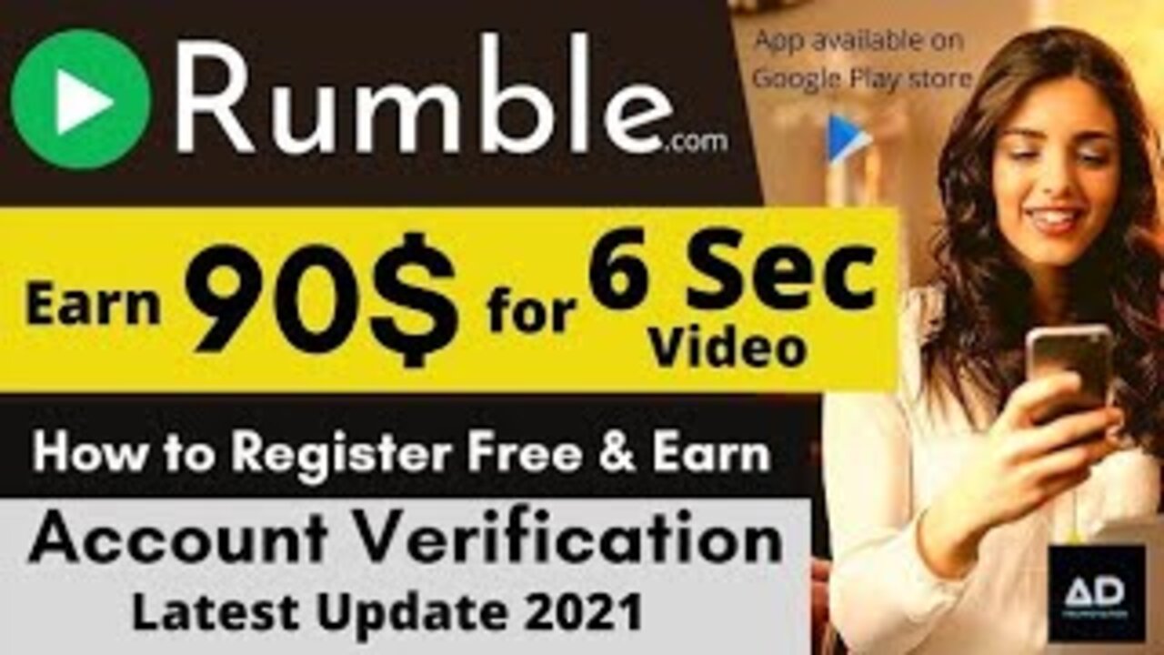 $ 90+ Dollars for One Video/How to Earn Online from Rumble /Account Verification /Rumble.com