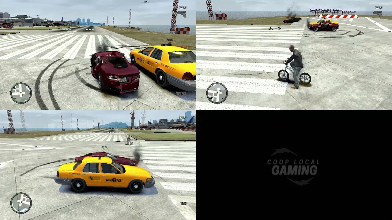GTA IV Splitscreen - Riding Mountain Bikes [Euphoria Physics]