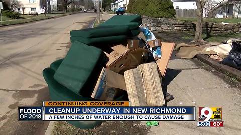 Ohio River flood cleanup underway in New Richmond