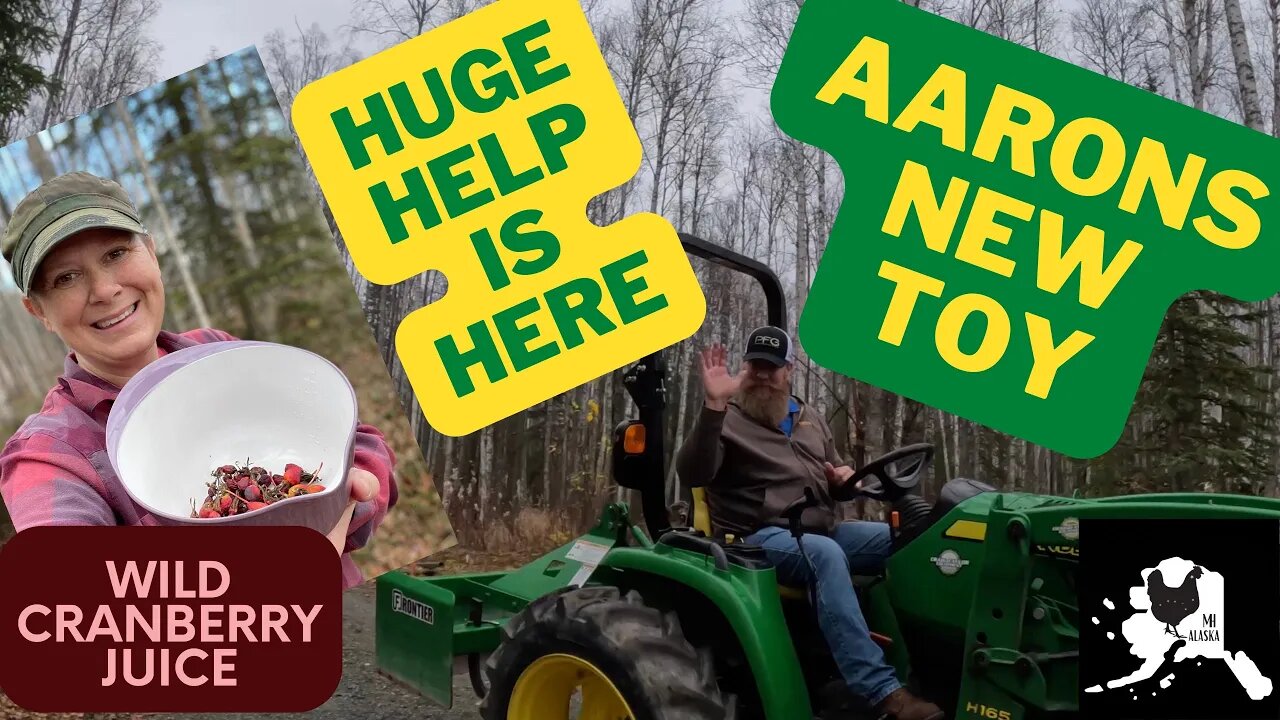 Foraging in Alaskan backyard | Wild Alaskan Cranberry Juice | Aaron gets the help he needs