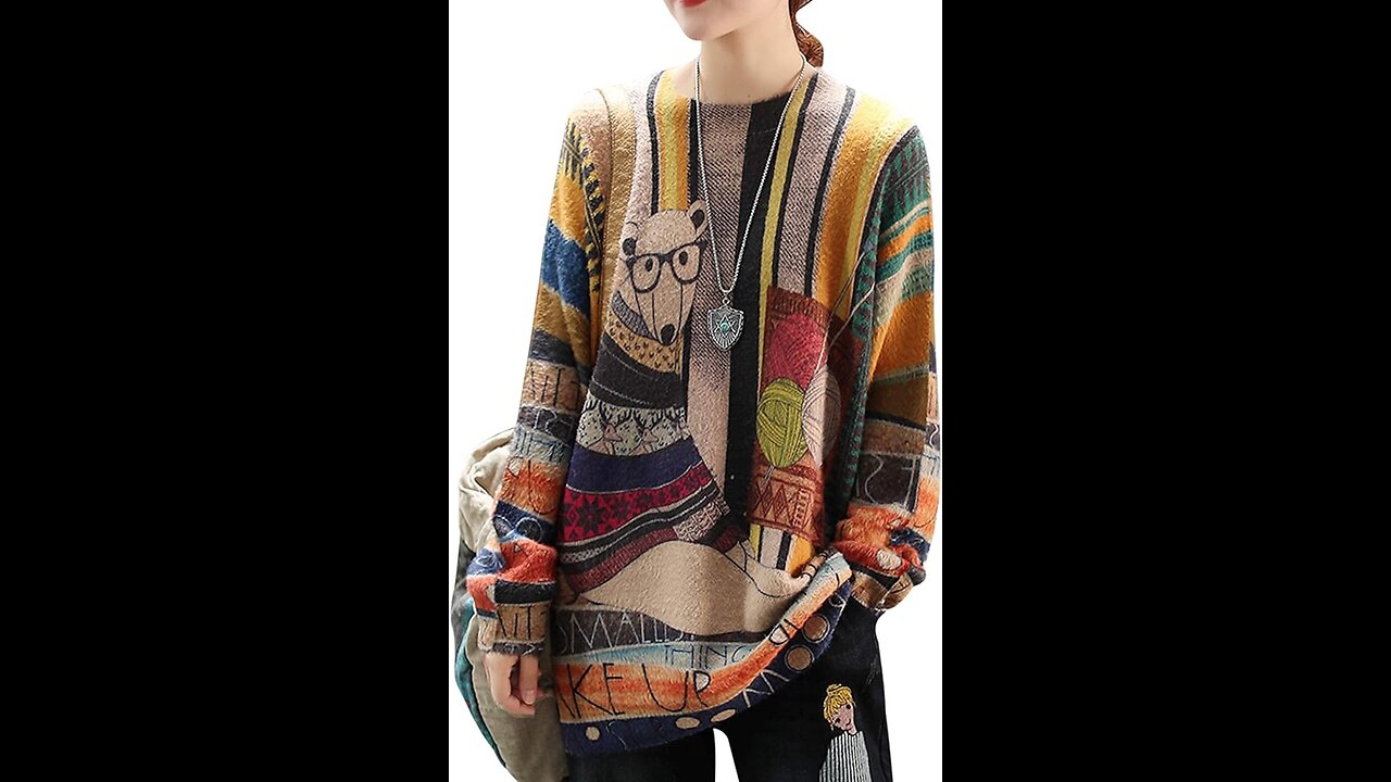 YESNO Women Sweater Graphic Oversized Pullover Sweaters Casual, Amazon Women’s Clothing